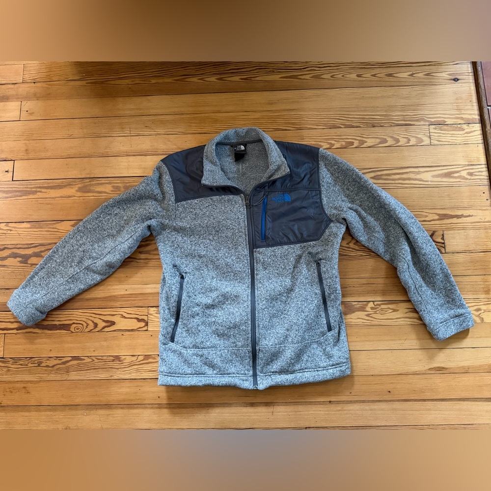 The North Face Gray Black Full Zip Fleece Jacket Men’s Large
